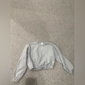 TNA cropped Sweatfleece in Soft Gray